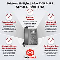 Telefone IP FlyingVoice P10P PoE 2 Contas SIP Áudio HD - miniatura 5