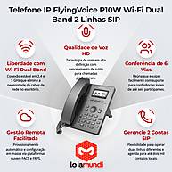 Telefone IP Wi-Fi FlyingVoice P10W Dual Band Voz HD 2 Linhas - miniatura 5